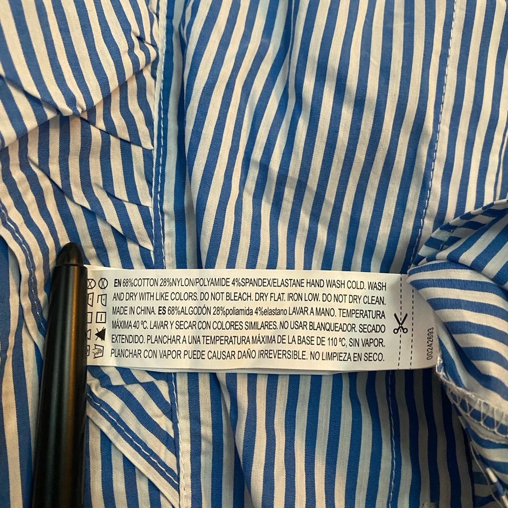 NWOT Forever 21 Striped Ruffle Button-up Blouse | 3X - Picture 4 of 4